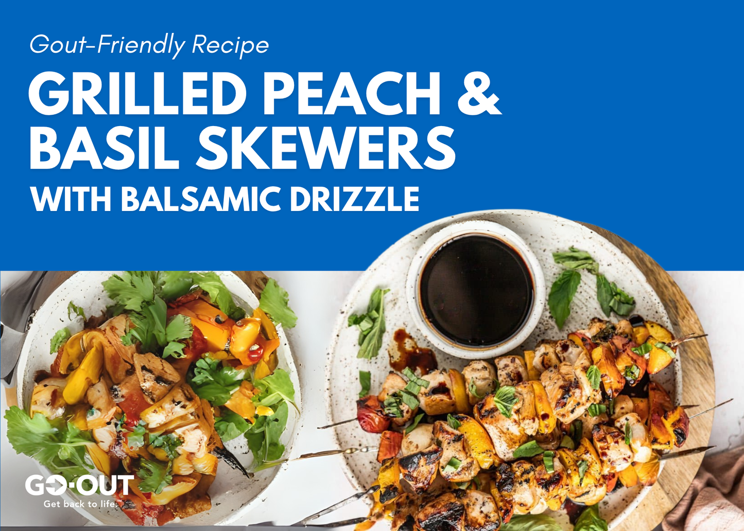 Grilled Peach & Basil Skewers with Balsamic Drizzle