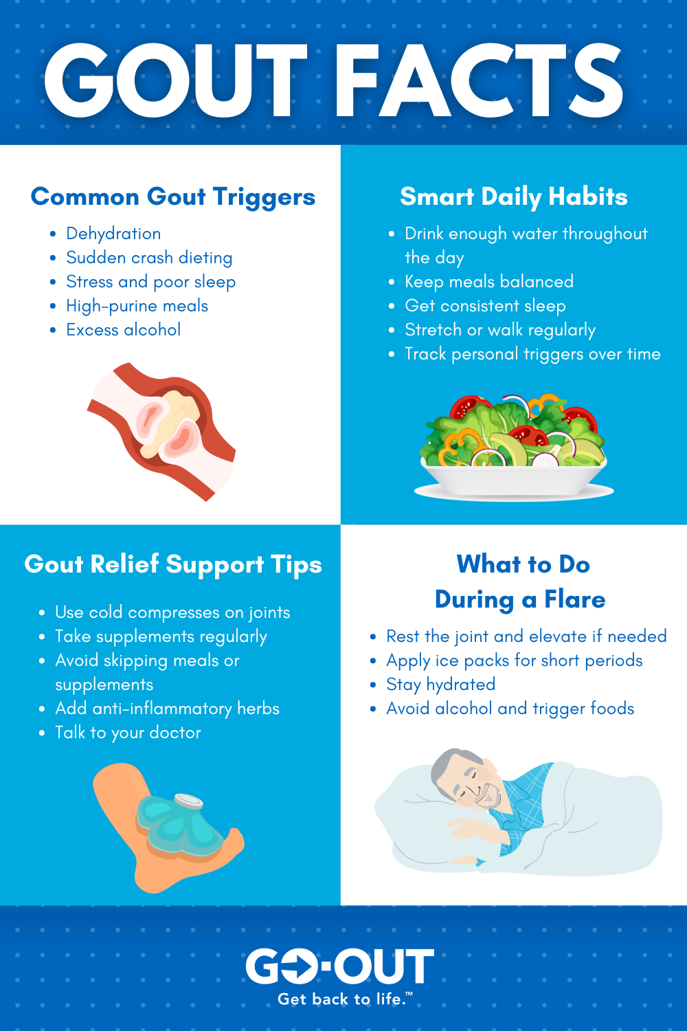 Gout Facts checklist Pinterest graphic